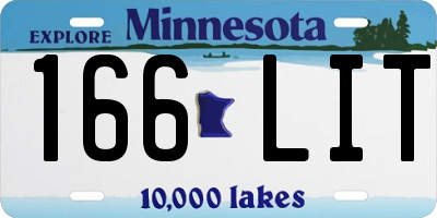 MN license plate 166LIT