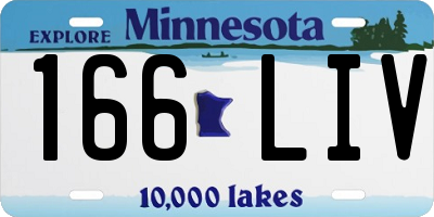 MN license plate 166LIV