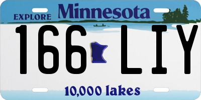 MN license plate 166LIY
