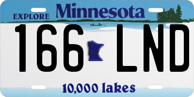 MN license plate 166LND