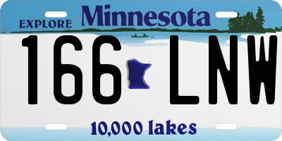 MN license plate 166LNW