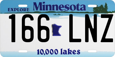 MN license plate 166LNZ