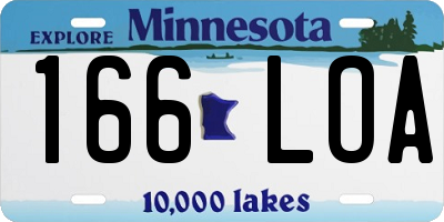 MN license plate 166LOA