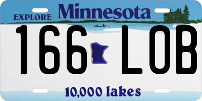MN license plate 166LOB