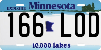 MN license plate 166LOD
