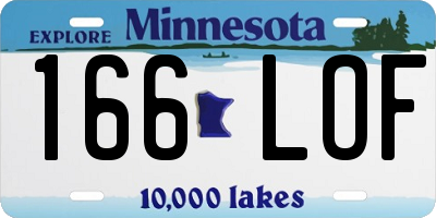 MN license plate 166LOF