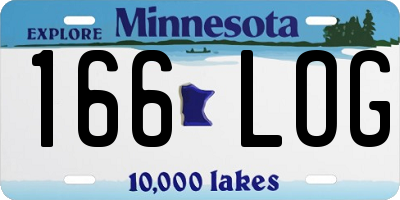 MN license plate 166LOG
