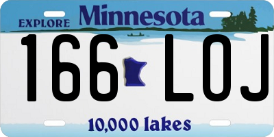 MN license plate 166LOJ