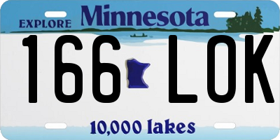MN license plate 166LOK