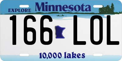 MN license plate 166LOL