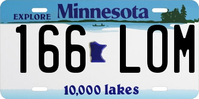 MN license plate 166LOM