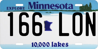 MN license plate 166LON