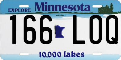MN license plate 166LOQ
