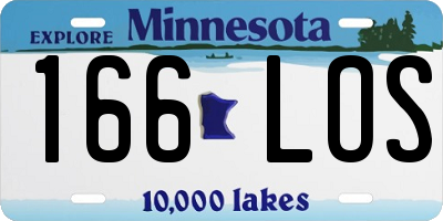 MN license plate 166LOS
