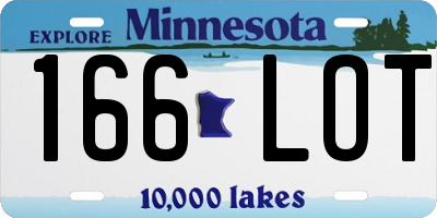 MN license plate 166LOT