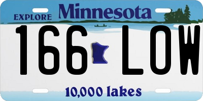 MN license plate 166LOW