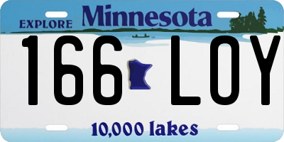 MN license plate 166LOY