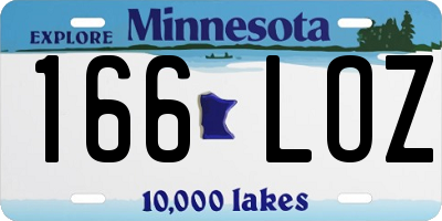 MN license plate 166LOZ