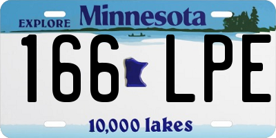 MN license plate 166LPE