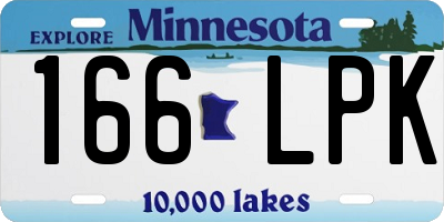 MN license plate 166LPK
