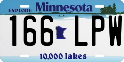 MN license plate 166LPW