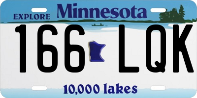 MN license plate 166LQK