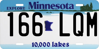 MN license plate 166LQM