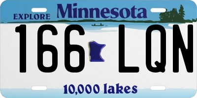 MN license plate 166LQN