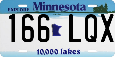 MN license plate 166LQX