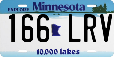 MN license plate 166LRV