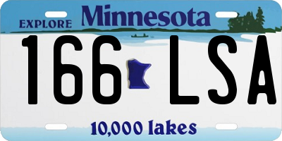 MN license plate 166LSA