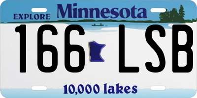 MN license plate 166LSB