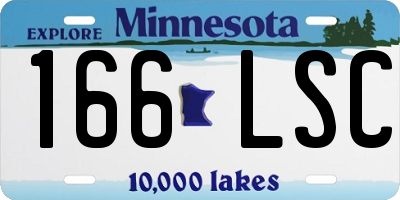 MN license plate 166LSC