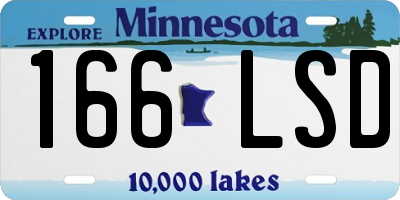 MN license plate 166LSD