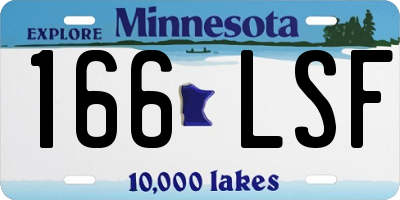 MN license plate 166LSF