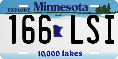MN license plate 166LSI