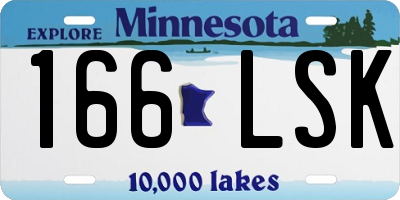 MN license plate 166LSK