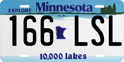 MN license plate 166LSL