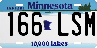 MN license plate 166LSM