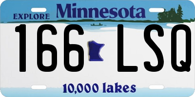 MN license plate 166LSQ
