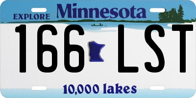 MN license plate 166LST
