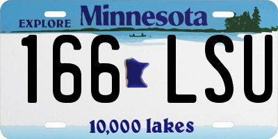 MN license plate 166LSU