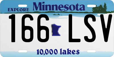 MN license plate 166LSV