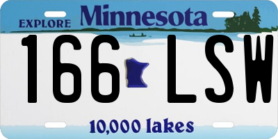 MN license plate 166LSW