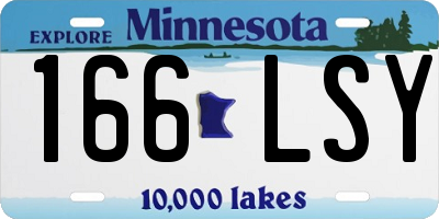 MN license plate 166LSY