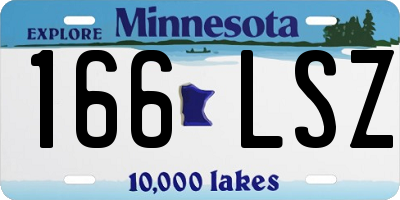 MN license plate 166LSZ