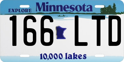 MN license plate 166LTD