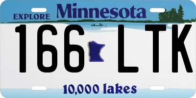 MN license plate 166LTK