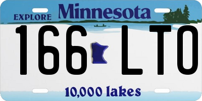 MN license plate 166LTO