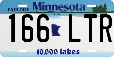 MN license plate 166LTR